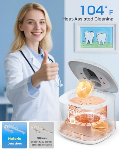 Limpiador Ultrasónico Mejorado para Retenedores, 2X Eficiencia, Máquina de Limpieza de Dentaduras 45kHz con Luz UV y 4 Modos, Estuche para - imagen 5