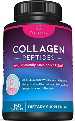 Cápsulas de Colágeno Premium Sunergetic – 2500 mg de Péptidos de Colágeno VERISOL Tipo 1 y Tipo 3 – Suplemento para Articulaciones, Cabello, Piel y - imagen 1