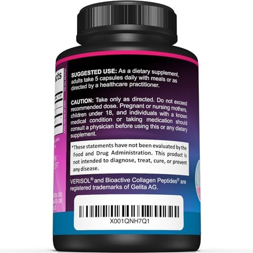 Cápsulas de Colágeno Premium Sunergetic – 2500 mg de Péptidos de Colágeno VERISOL Tipo 1 y Tipo 3 – Suplemento para Articulaciones, Cabello, Piel y - imagen 3