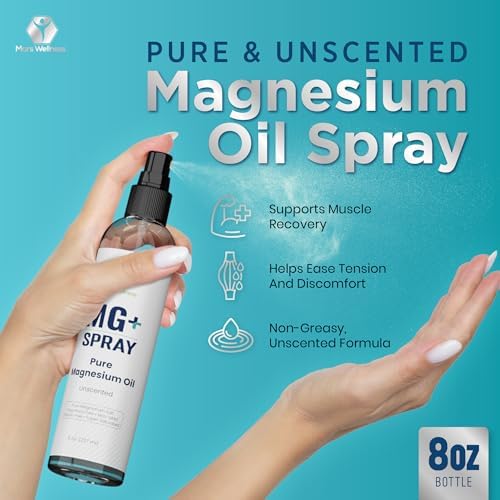 Spray de Magnesio Tópico para Sueño y Calambres en las Piernas - Hecho en EE. UU. por Mars Wellness - 8 oz - Aceite de Magnesio Puro, Relaja y - imagen 3