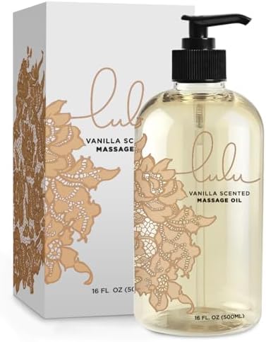 Aceite de Masaje Lulu de Vainilla con Coco Fraccionado y Manteca de Cacao, Hidratante y No Graso, 16 oz, Ideal para Parejas y Relajación - imagen 1