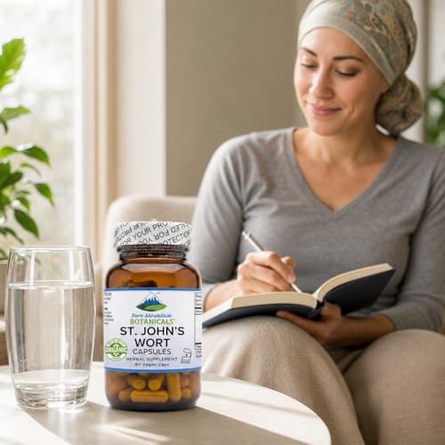 Cápsulas de Hierba de San Juan Pure Mountain Botanicals - 450mg - Extracto Orgánico Estandarizado al 3% de Hipericina - 90 Cápsulas - Suplemento para - imagen 5