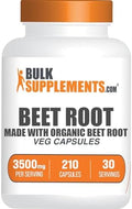 Cápsulas de Raíz de Remolacha BulkSupplements.com - Suplemento Vegano, Sin Gluten, 7 Cápsulas por Porción, 210 Cápsulas Vegetales (Paquete de 1) - imagen 1