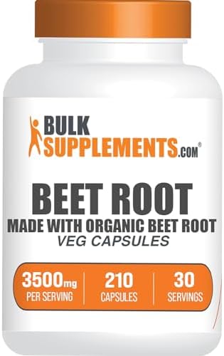 Cápsulas de Raíz de Remolacha BulkSupplements.com - Suplemento Vegano, Sin Gluten, 7 Cápsulas por Porción, 210 Cápsulas Vegetales (Paquete de 1) - imagen 1