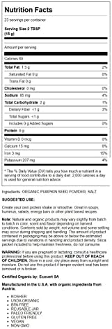 Proteína en Polvo de Calabaza BareOrganics, 12 oz - imagen 2