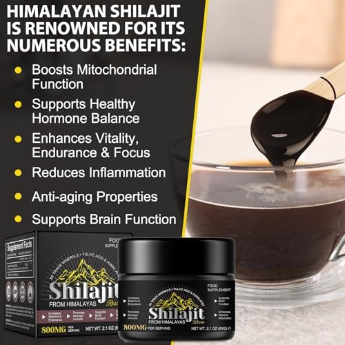 Resina de Shilajit Orgánica Pura de Himalaya - 800MG Grado Oro con 85+ Ácido Fulvico y Minerales Traza para Hombres y Mujeres - imagen 6