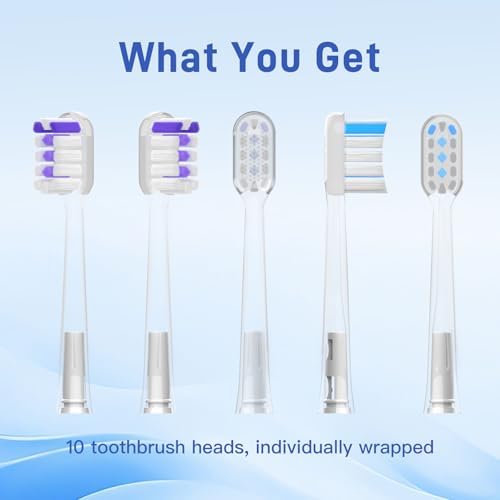 Cabezas de Cepillo de Dientes de Repuesto Compatibles con Cepillo Eléctrico Laifen Wave, Limpieza Superior y Blanqueamiento - Transparente, Paquete - imagen 7