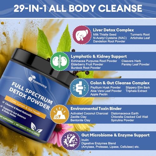 Polvo Detox de Espectro Completo 29 en 1 | Reset Total del Cuerpo en 5 Pasos para Hígado, Linfático, Colon y Digestión | Sabor Terroso Potente | 30 - imagen 4