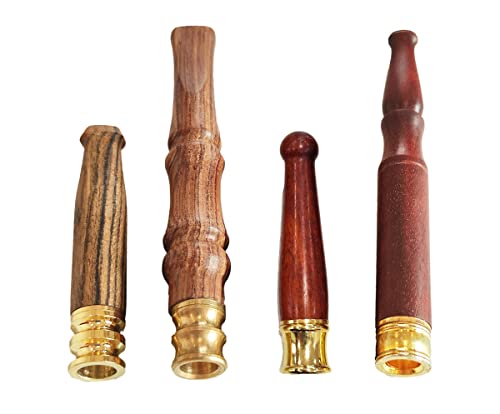 Soporte de Cigarrillos de Madera con Interfaz Metálica - Set de 4 Hechos a Mano, Portátiles y Reutilizables para Cigarrillos Regulares - imagen 1