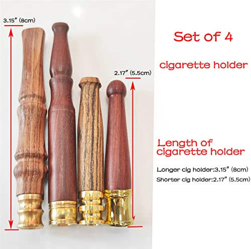 Soporte de Cigarrillos de Madera con Interfaz Metálica - Set de 4 Hechos a Mano, Portátiles y Reutilizables para Cigarrillos Regulares - imagen 5