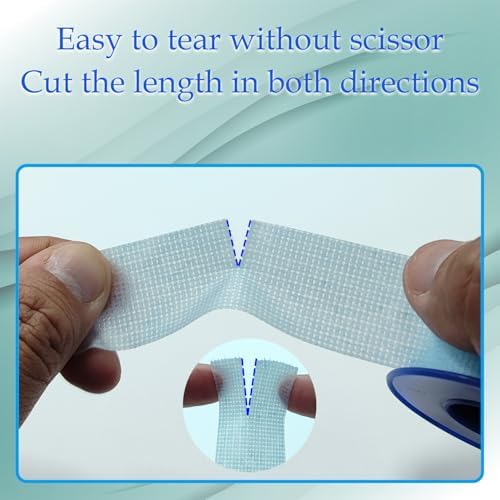 Cinta Médica de Silicón para Piel Sensible 1 x 4 Yardas 2 Rollos Azul Hipoalergénica Reposicionable Fácil de Quitar para ros Auxilios y Cuidado de - imagen 4