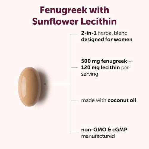Micro Ingredients Fenogreco con Lecitina de Girasol, 360 Softgels, Suministro para 6 Meses | Extracto de Semilla de Fenogreco para Lactancia | Hecho - imagen 2