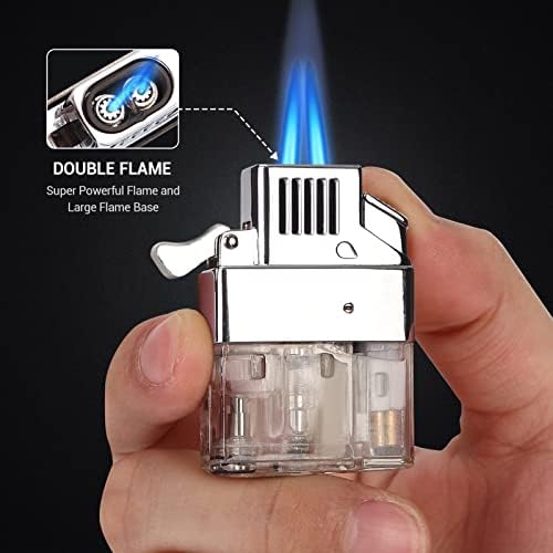 Encendedor de Butano Coldown, a Prueba de Viento, con Llama Jet Doble Ajustable y Recargable, Regalos Únicos para Hombre (No Incluye Combustible) - imagen 2