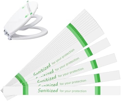 Cinta de Asiento de Baño Germiwipe Impresa, tiras para hoteles, moteles y hospitales, papel (Caja de 500), 16.5 pulgadas x 1.375 pulgadas - imagen 1
