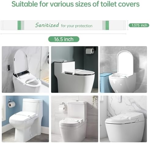 Cinta de Asiento de Baño Germiwipe Impresa, tiras para hoteles, moteles y hospitales, papel (Caja de 500), 16.5 pulgadas x 1.375 pulgadas - imagen 3