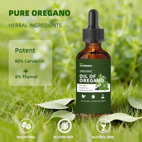 Gotas de Aceite de Orégano Orgánico | Aceite de Orégano con Aceite de Semilla Negra, Infusionado con Vitamina E, 80% Carvacrol para Apoyo - imagen 5