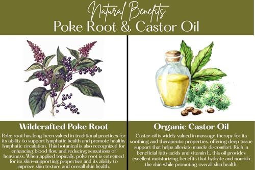 Pomada de Aceite de Poke Root y Ricino - 1 oz - Para Quistes, Forúnculos, Fibromas, Ganglios Linfáticos Inflamados, Mama y Articulaciones - Bálsamo - imagen 3
