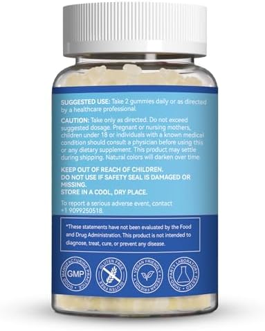 SmildeHeal 2 Paquetes de Gomas de L-Lisina 1000mg, Suplemento Vegano para Adultos, Apoyo Inmunológico y Formación de Colágeno - 120 Gomas - imagen 6