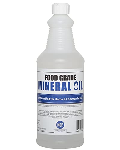Aceite Mineral Alimentario 100% Puro USP Sanco Industries, 1 Cuartillo (32 onzas), Ideal para Bloques de Cortar y Tablas de Madera - imagen 1