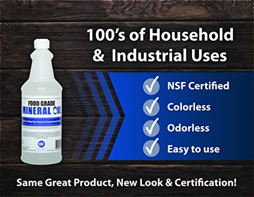 Aceite Mineral Alimentario 100% Puro USP Sanco Industries, 1 Cuartillo (32 onzas), Ideal para Bloques de Cortar y Tablas de Madera - imagen 3