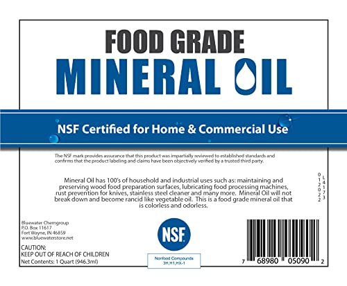 Aceite Mineral Alimentario 100% Puro USP Sanco Industries, 1 Cuartillo (32 onzas), Ideal para Bloques de Cortar y Tablas de Madera - imagen 8