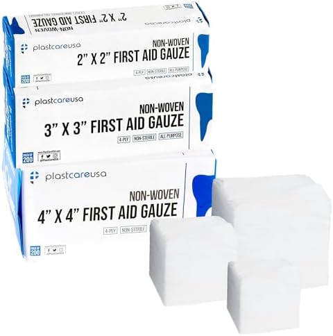 Paquete de 600 Gasas Médicas Asortidas: Tamaños 2x2, 3x3, 4x4 pulgadas, Esenciales de ros Auxilios, Algodón Absorbente para Vendajes - imagen 1