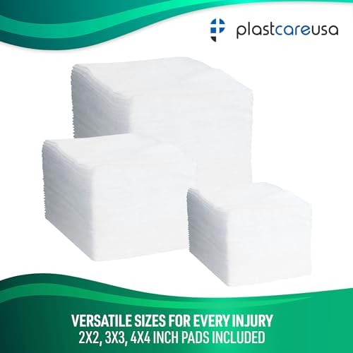 Paquete de 600 Gasas Médicas Asortidas: Tamaños 2x2, 3x3, 4x4 pulgadas, Esenciales de ros Auxilios, Algodón Absorbente para Vendajes - imagen 2
