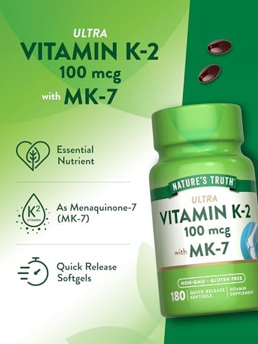 Suplemento Nature's Truth Vitamina K2 MK-7 | 100 mcg | 180 Softgels | Sin GMO y Libre de Gluten - imagen 5
