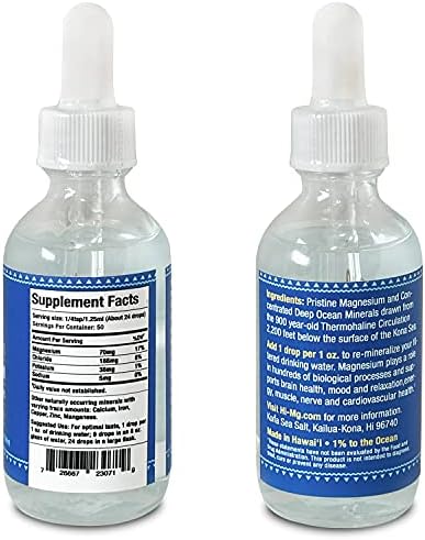 Gotas de Magnesio Profundo del Océano Kona Sea Salt – Hechas en Hawái – con Minerales Traza – Líquido Fácil de Tomar 2 Fl. Oz. – Apoya la Salud - imagen 2