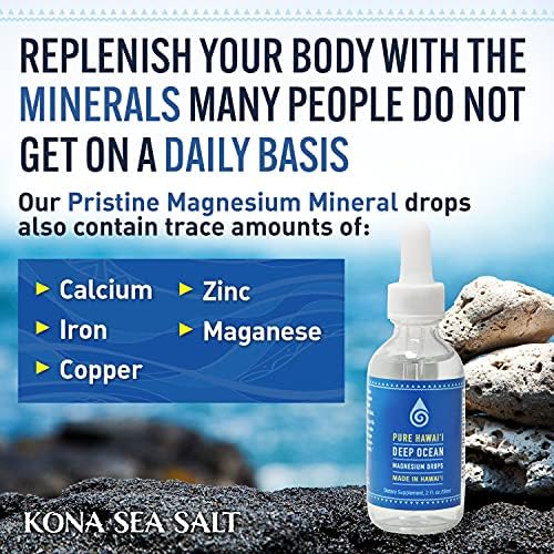 Gotas de Magnesio Profundo del Océano Kona Sea Salt – Hechas en Hawái – con Minerales Traza – Líquido Fácil de Tomar 2 Fl. Oz. – Apoya la Salud - imagen 7