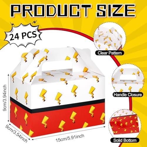 Cajas de Regalo de Papel HIYZI 24 Pzs para Fiesta de Cumpleaños, Bolsitas de Caricaturas en Rojo y Blanco, Sorpresas para Niños y Niñas - imagen 2