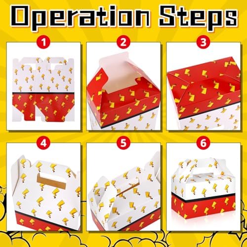 Cajas de Regalo de Papel HIYZI 24 Pzs para Fiesta de Cumpleaños, Bolsitas de Caricaturas en Rojo y Blanco, Sorpresas para Niños y Niñas - imagen 3
