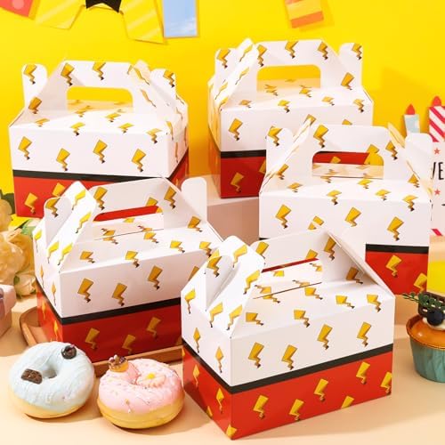 Cajas de Regalo de Papel HIYZI 24 Pzs para Fiesta de Cumpleaños, Bolsitas de Caricaturas en Rojo y Blanco, Sorpresas para Niños y Niñas - imagen 4