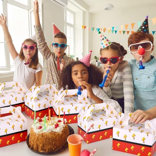Cajas de Regalo de Papel HIYZI 24 Pzs para Fiesta de Cumpleaños, Bolsitas de Caricaturas en Rojo y Blanco, Sorpresas para Niños y Niñas - imagen 5
