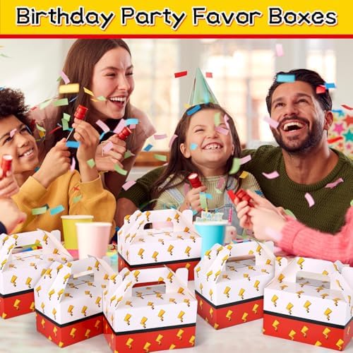 Cajas de Regalo de Papel HIYZI 24 Pzs para Fiesta de Cumpleaños, Bolsitas de Caricaturas en Rojo y Blanco, Sorpresas para Niños y Niñas - imagen 6