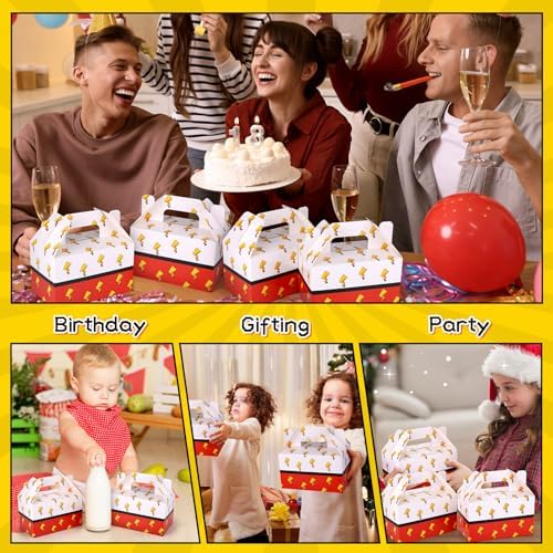 Cajas de Regalo de Papel HIYZI 24 Pzs para Fiesta de Cumpleaños, Bolsitas de Caricaturas en Rojo y Blanco, Sorpresas para Niños y Niñas - imagen 7