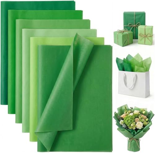 Papel de Seda Verde Shindel, 180 Hojas, 20x14 Pulgadas, Ideal para Regalos, Manualidades y Decoraciones de Cumpleaños, Bodas y Fiestas - imagen 1