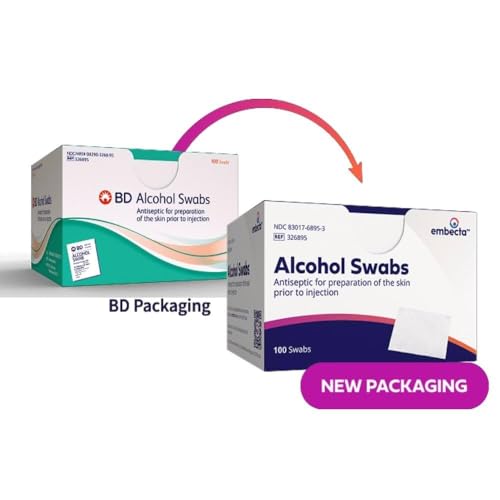 Toallitas Antisépticas Embecta, 70% Isopropílico, Estériles, Envueltas en Papel Aluminio, Medianas 2 Capas – Paquete de 2 (100 Hisopos Cada Uno) – - imagen 3