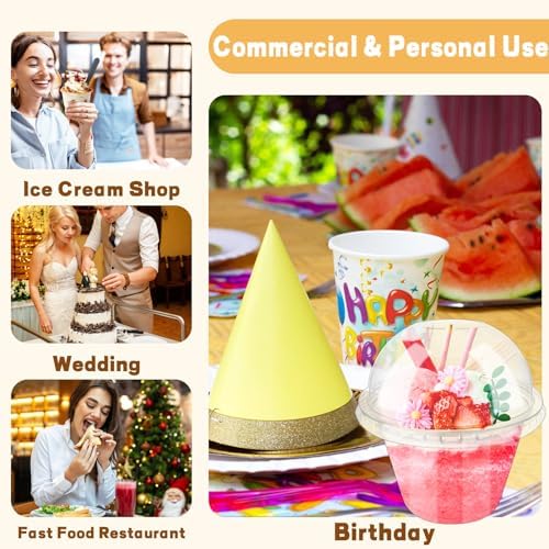 Copa Plástica Transparente Paradi Star de 6oz con 100 Piezas, Tapa Domo y Cucharitas, Ideal para Postres, Frutas, Helados y Bebidas Frías - imagen 6
