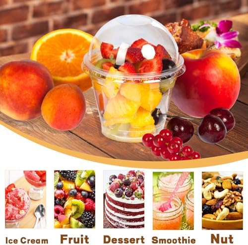 Copa Plástica Transparente Paradi Star de 6oz con 100 Piezas, Tapa Domo y Cucharitas, Ideal para Postres, Frutas, Helados y Bebidas Frías - imagen 7