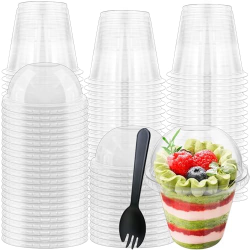 Copa Plástica Transparente Paradi Star de 6oz con 100 Piezas, Tapa Domo y Cucharitas, Ideal para Postres, Frutas, Helados y Bebidas Frías - imagen 8