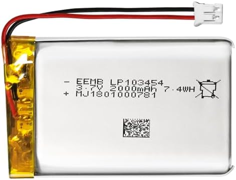 Batería de polímero de litio EEMB 3.7V 2000mAh 103454 Lipo recargable con conector JST para altavoces y dispositivos inalámbricos - Verifica - imagen 1