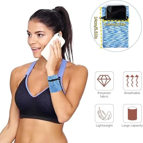 Worldity 6 Piezas de Monedero de Muñeca para Hombre y Mujer, Bolsa de Muñeca Elástica con Cremallera, Ideal para Viajes, Correr, Caminar y - imagen 4