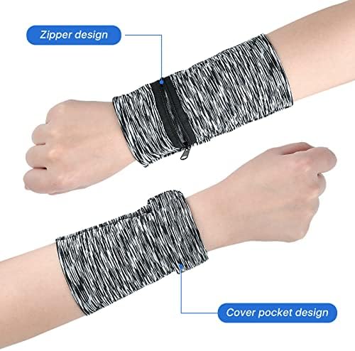 Worldity 6 Piezas de Monedero de Muñeca para Hombre y Mujer, Bolsa de Muñeca Elástica con Cremallera, Ideal para Viajes, Correr, Caminar y - imagen 5