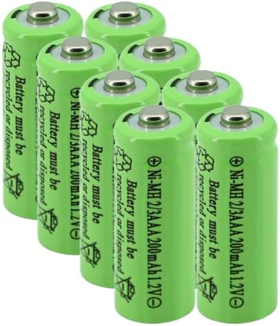 Baterías Recargables Yibatopow 8 Paquetes Ni-MH 2/3AAA 1.2V 200mAh para Luces Solares y Jardín (No son Baterías AAA) - imagen 1