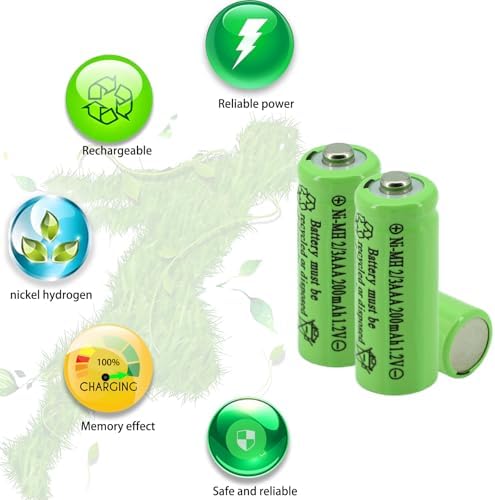 Baterías Recargables Yibatopow 8 Paquetes Ni-MH 2/3AAA 1.2V 200mAh para Luces Solares y Jardín (No son Baterías AAA) - imagen 3