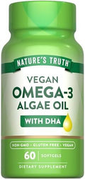 Nature's Truth Omega 3 Vegano en Softgels | 60 Cápsulas | Fórmula de Aceite de Algas con DHA | Suplemento No GMO y Sin Gluten - imagen 1