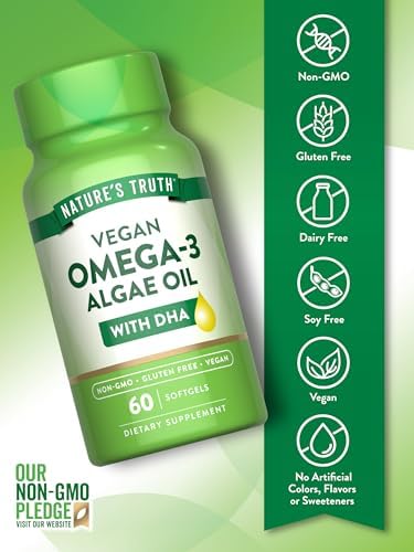 Nature's Truth Omega 3 Vegano en Softgels | 60 Cápsulas | Fórmula de Aceite de Algas con DHA | Suplemento No GMO y Sin Gluten - imagen 3