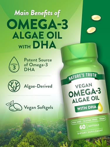 Nature's Truth Omega 3 Vegano en Softgels | 60 Cápsulas | Fórmula de Aceite de Algas con DHA | Suplemento No GMO y Sin Gluten - imagen 5