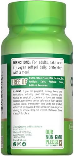 Nature's Truth Omega 3 Vegano en Softgels | 60 Cápsulas | Fórmula de Aceite de Algas con DHA | Suplemento No GMO y Sin Gluten - imagen 7